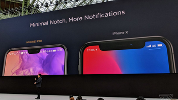 Huawei compares the notch on the P20 to the one on the Apple iPhone X and says smaller is better