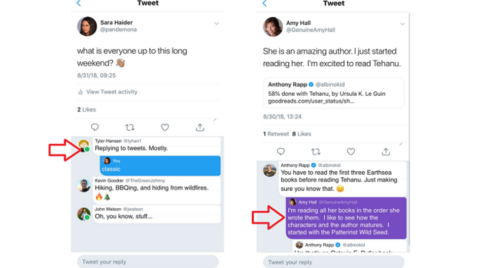Twitter is testing threaded messages and a status indicator