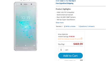 Unlocked 64 GB Sony Xperia XZ2 Compact on sale for $470 at B&H, $500 at Best Buy, Amazon