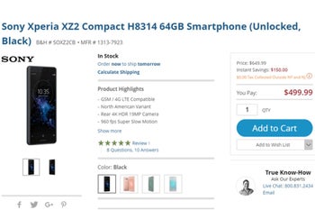 Deal: Unlocked Sony Xperia XZ2 Compact is $150 cheaper at Amazon