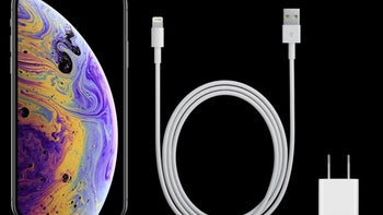 The iPhone XS, Max and XR fast charger is still out of the box