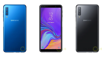 Galaxy A7 (2018) press renders confirm Infinity Display, triple-camera setup