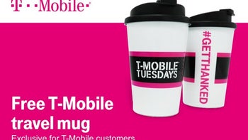 This coming Tuesday, T-Mobile subscribers get a free travel mug for themselves and a friend