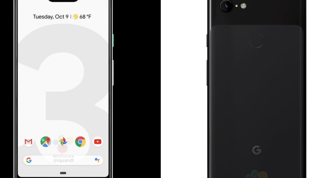 Google Pixel 3 and Pixel 3 XL show up in both black and white in 'really official' renders