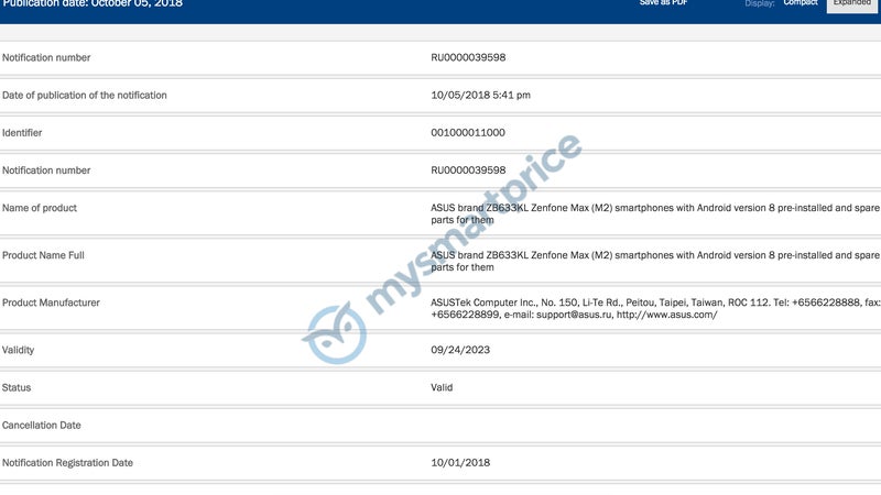 Asus ZenFone Max (M2) and ZenFone Max Pro (M2) get certified ahead of unveiling