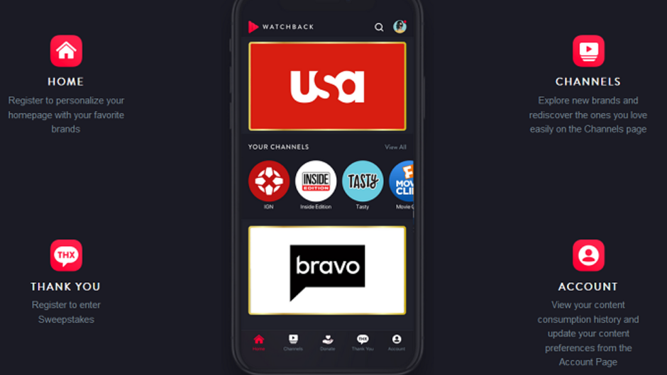 NBCU's WatchBack app could reward you for watching new television shows
