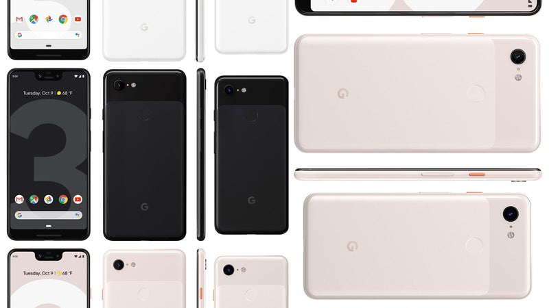 Google Pixel 3 and Pixel 3 XL size comparison vs Galaxy Note 9, S9, S9+, iPhone XS, XS Max, OnePlus 6T