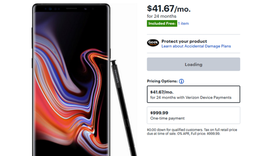 128GB Samsung Galaxy Note 9 in Midnight Black now available to U.S. consumers