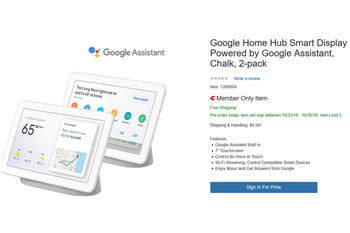 Save $48 with the purchase of a Google Home Hub two pack from Costco for $250