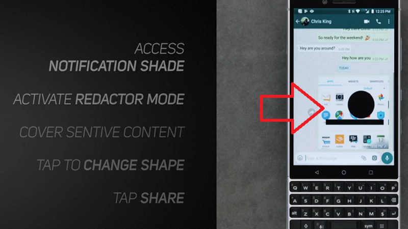 How to use BlackBerry Redactor to hide sensitive information on a screenshot