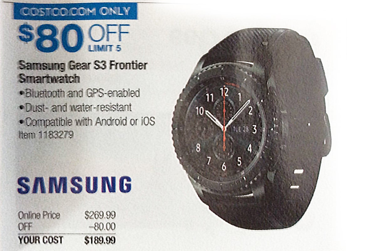 Deal: Brand-new Samsung Gear S3 for just $189.99 at Costco - PhoneArena