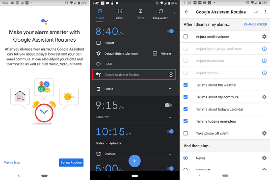 Google Assistant Routine is now part of the Android Clock ...