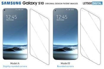 Left-leaning Infinity-O display panel leak corresponds with Samsung's S10 design patents