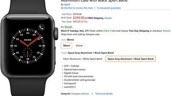 slag Svinde bort Kostbar Apple Watch Series 3 (GPS + Cellular) is $80 off at Amazon - PhoneArena