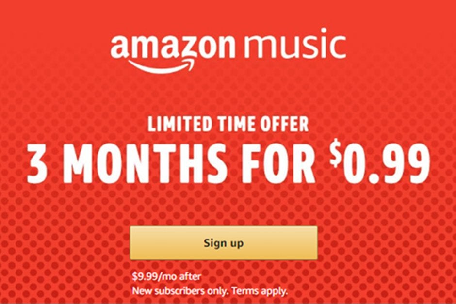 Amazon offers 3 months of Music Unlimited service for just 0.99, new