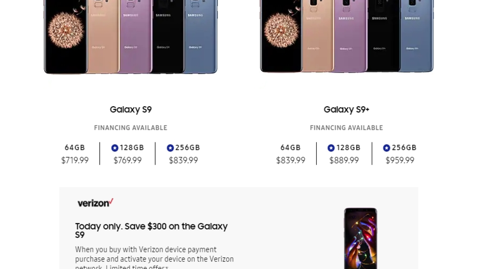 Sweet Verizon deal has the Galaxy S9 at $300 off, no bill credits, today only!