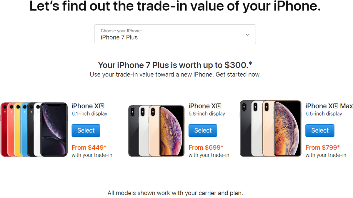 iPhone XS/XR buyers can now compare trade-in promo prices on Apple's website