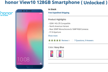 Deal on Honor View 10 takes 24% off the price to $380 at Amazon and B&H