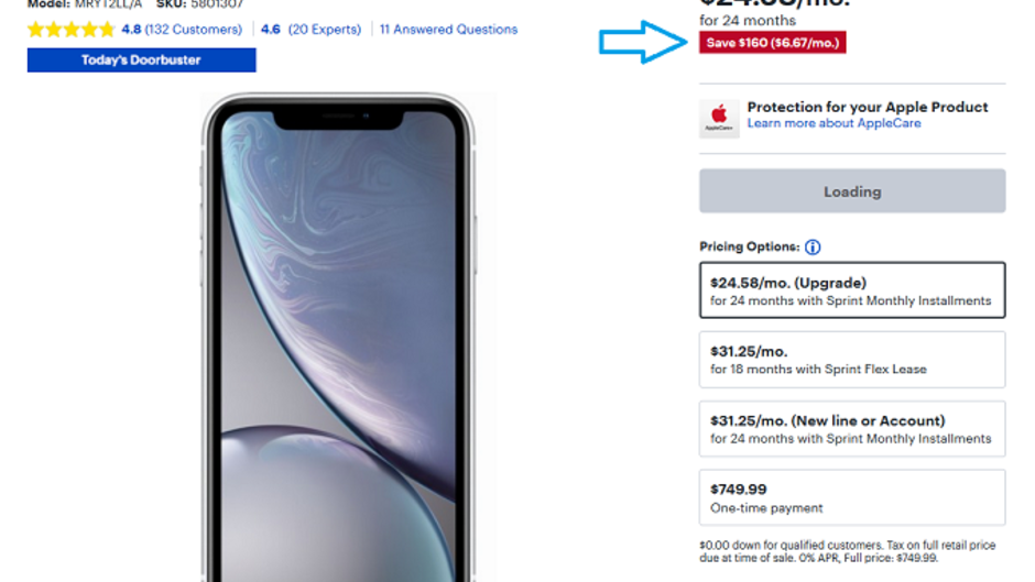 Best Buy has the Apple iPhone XR as low as $365 today only with activation and trade-in