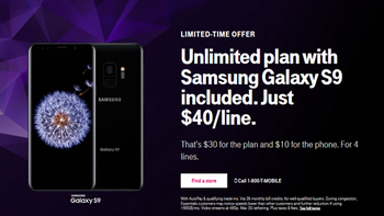 Family of four can switch to T-Mobile, pay $160/month for unlimited data and four Galaxy S9 phones