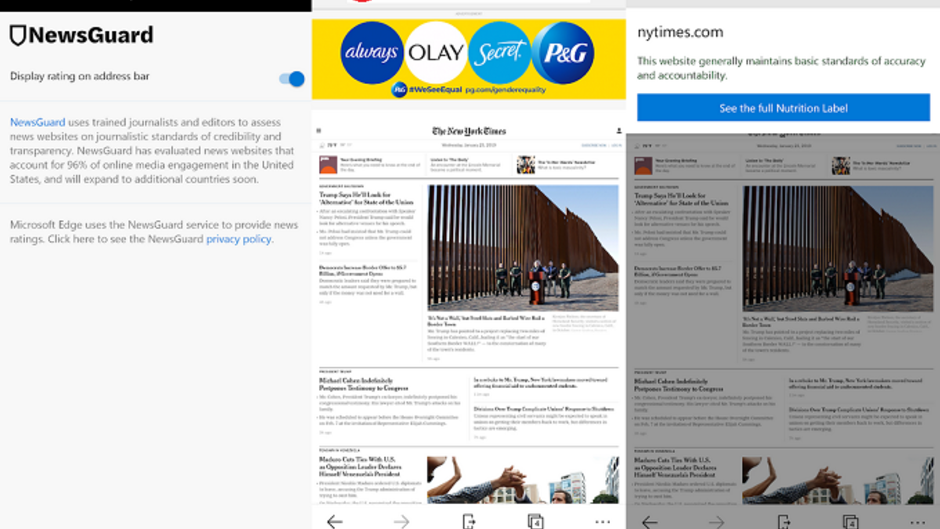 Microsoft's Edge browser now warns you when you're reading fake news