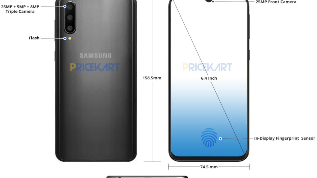 Samsung Galaxy A50 leaked render shows triple camera, minimalistic notch