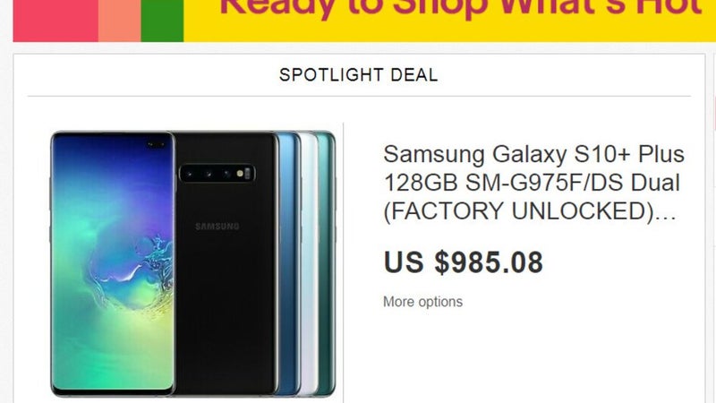 Galaxy S10+ goes "on sale" as spotlight deal at eBay, here's why you might want to avoid it