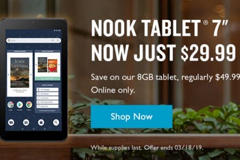 Gather around, bargain hunters, as the 8GB Nook Tablet 7 is on sale for $30 ($20 off)