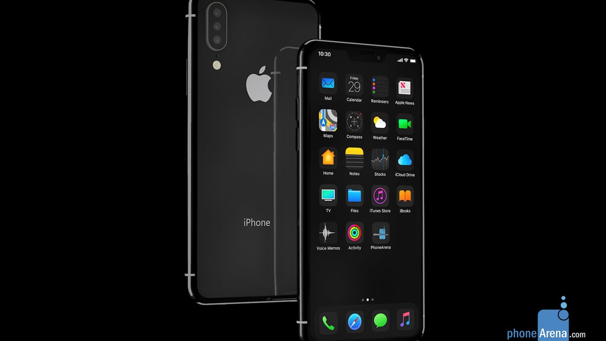 iPhone 11 running iOS 13 with Dark Mode envisioned in 3D renders