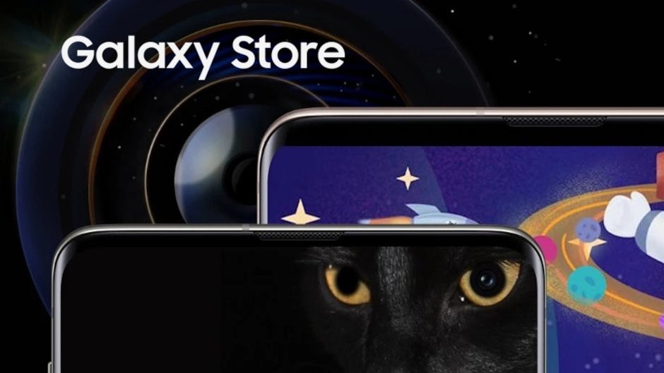 Samsung officially rebrands 'Apps' to 'Galaxy Store' with wallpapers to hide the S10 display hole