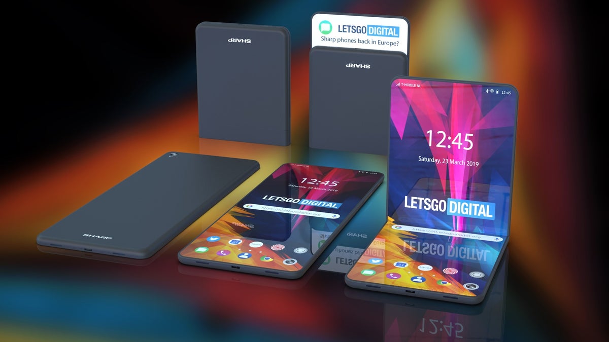 Sharp has patented a sleek foldable phone with two hinges