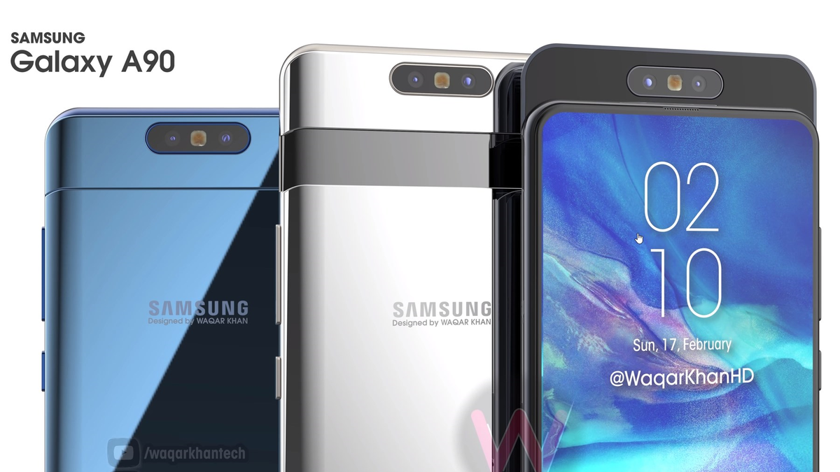 Render video shows off the Galaxy A90's unique rotating camera