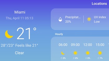 Where is the Weather app shortcut on Samsung Galaxy S10?