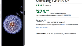 Cricket has a great deal on the Samsung Galaxy S9; pay $275 when you port over your number