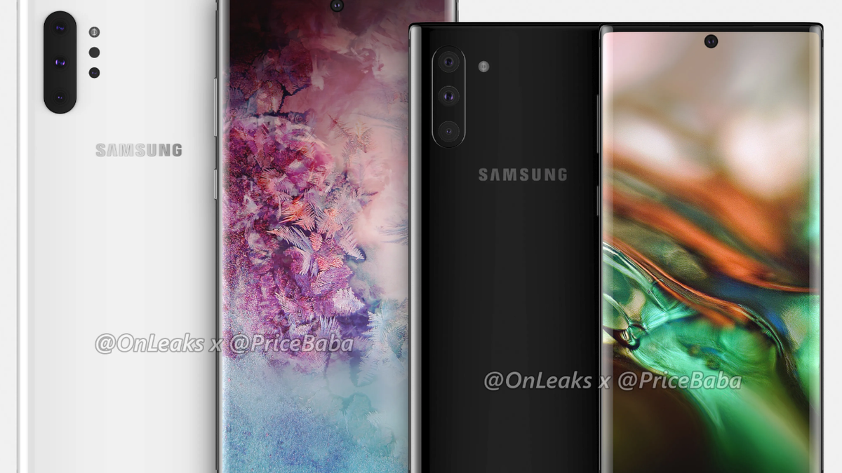 The Galaxy Note 10's chin is still thicker than the iPhone's