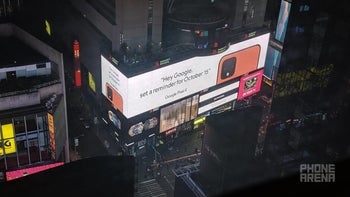 Times Square teaser confirms Coral/Orange Google Pixel 4