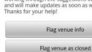 Update for the Foursquare app for Android allows you to flag venues