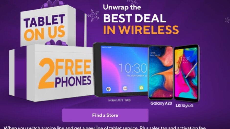 T-Mobile's flagship prepaid brand can hook you up with two free phones and a tablet for the holidays
