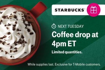 T-Mobile will give away half a million Starbucks gift cards as a bonus deal next Tuesday