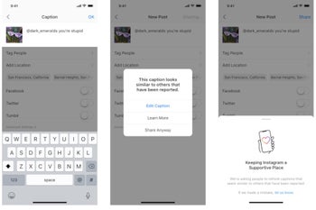 Instagram will now shame you before you post something offensive