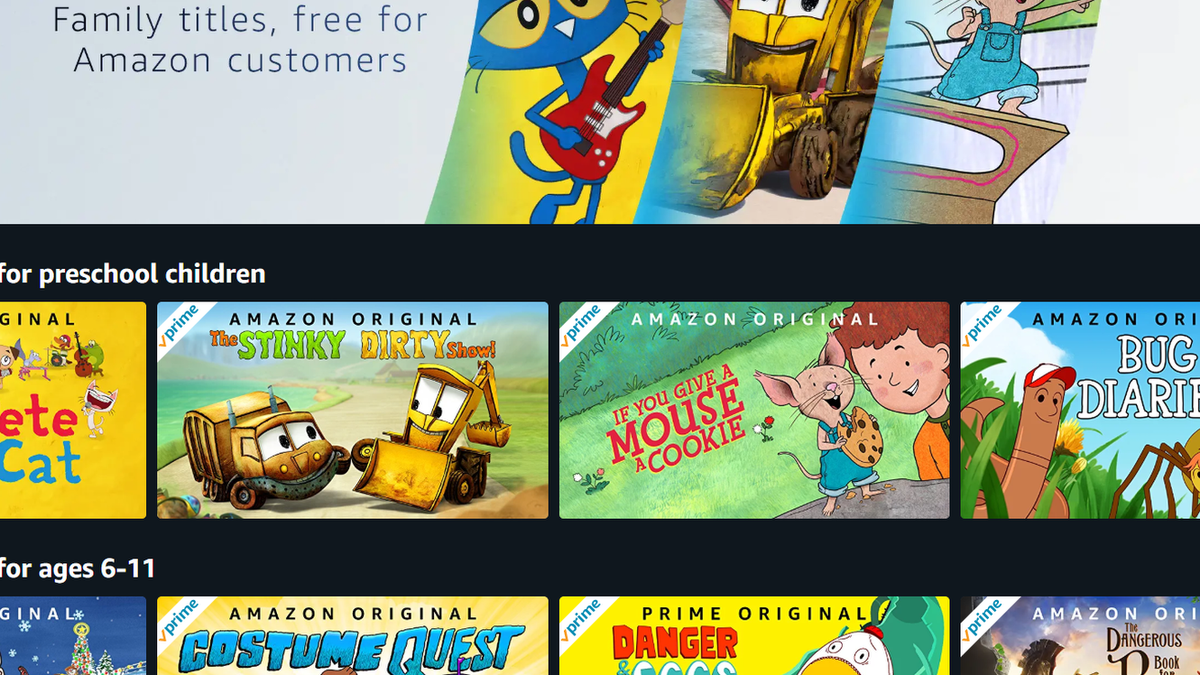 Amazon Prime Video makes over 40 kids shows free to stream for all users