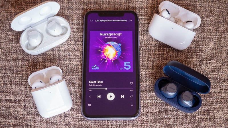 Samsung Galaxy Buds+ vs AirPods Pro, AirPods, Jabra Elite Active 75t