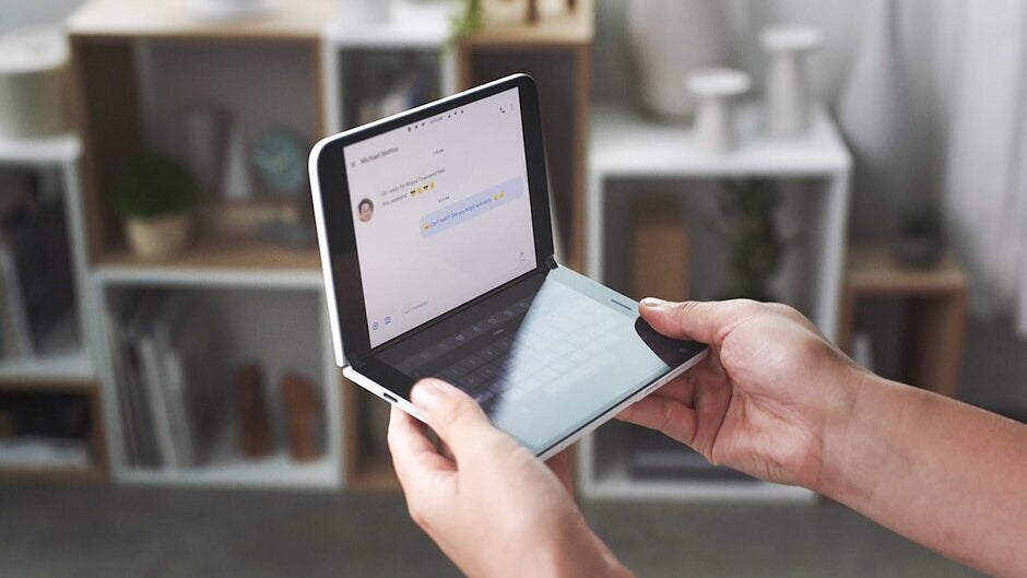 Microsoft publishes images showing single and dual-screen layouts for the Surface Duo