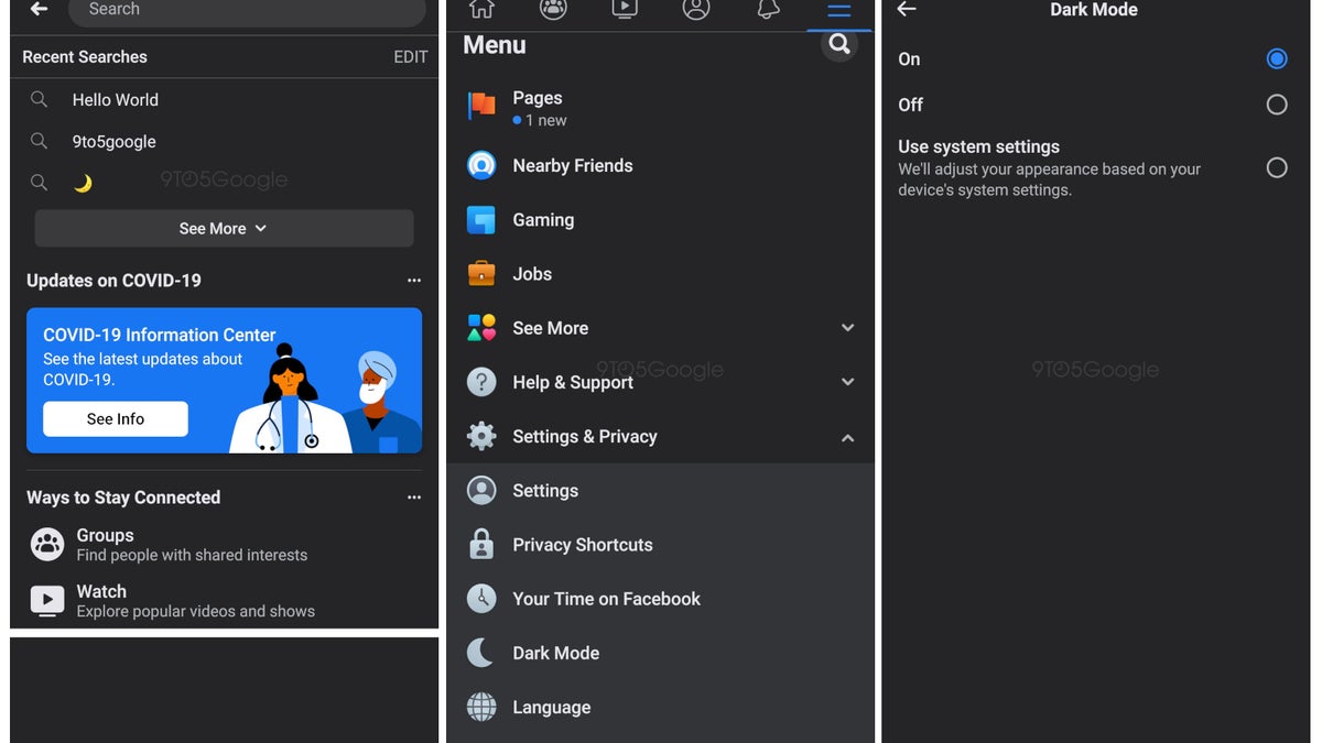 Facebook soon to release dark mode for its main app alongside COVID-19 tracker
