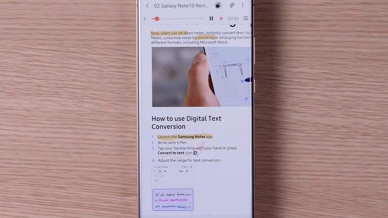 How to add Audio Bookmarks in the new Samsung Notes 2020 app on the Galaxy Note 20 5G