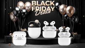 A Black Friday sale image featuring various wireless earbuds.