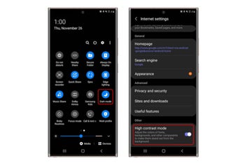 Samsung Internet 13.0 introduces new High contrast mode usability, expandable bar