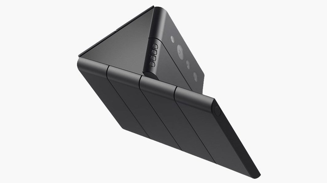 Oppo showcases a concept for a 'slide-phone': a foldable smartphone with a triple hinge