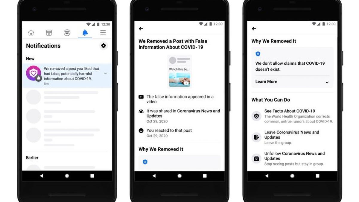 Facebook will tell you exactly why some COVID-related posts you've interacted with got removed
