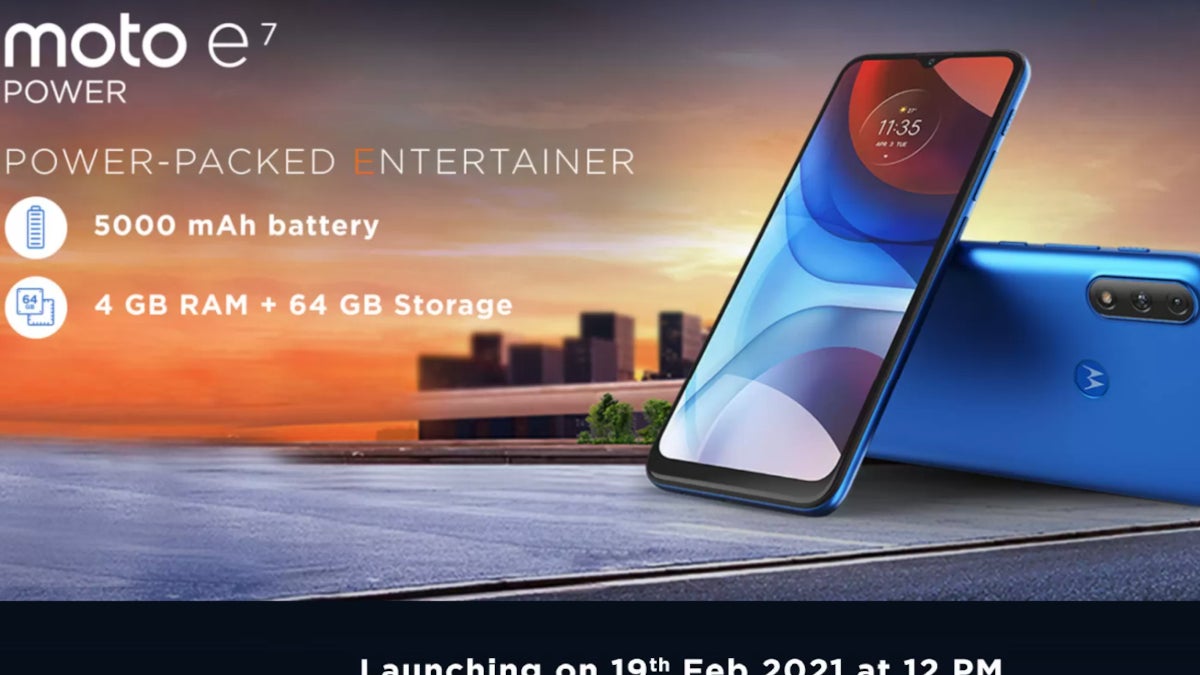 Motorola to launch the Moto E7 Power on February 19, full specs revealed